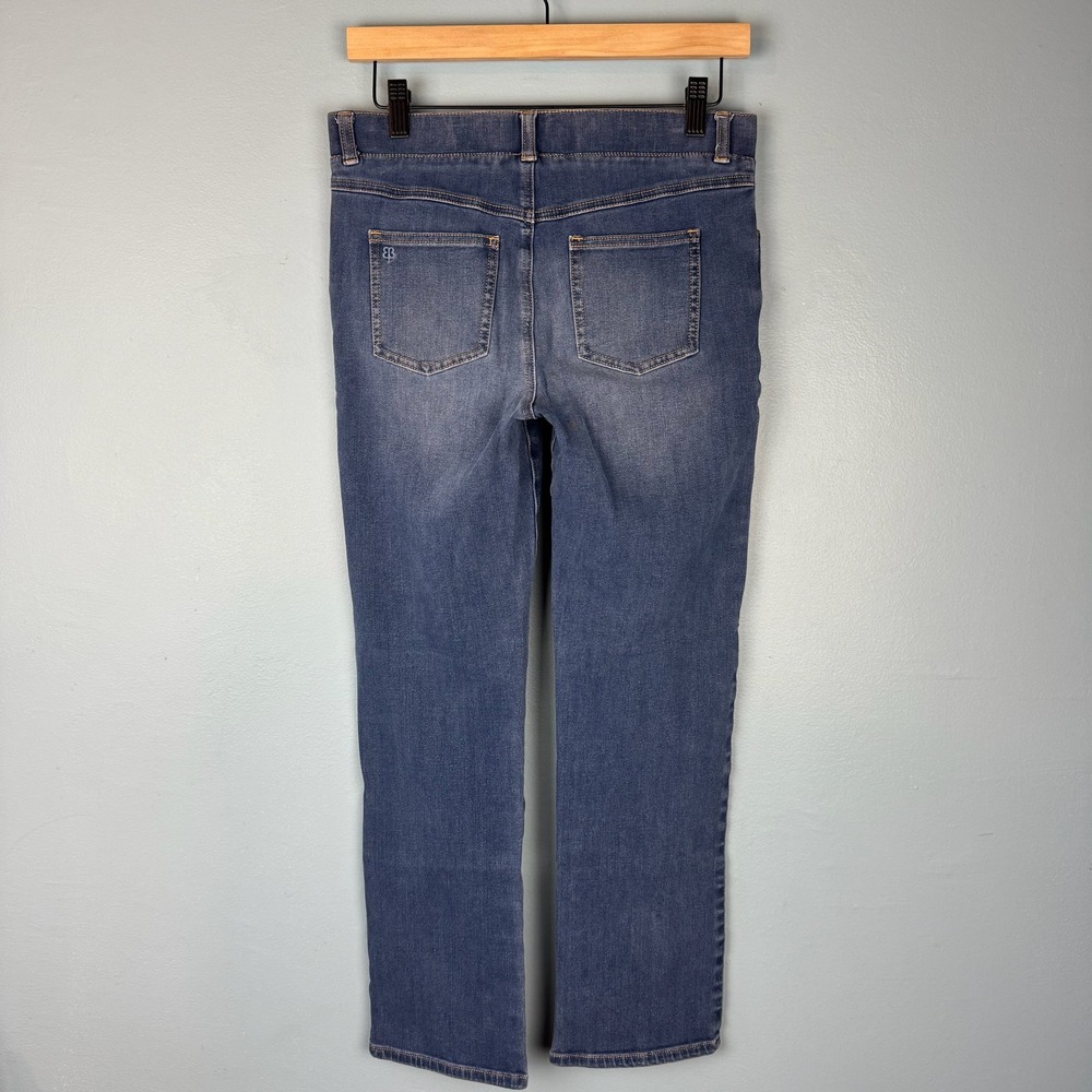 Betabrand Womens Small Petite Blue Yoga Stretch Denim Straight Leg Jeans Pants - Picture 4 of 9